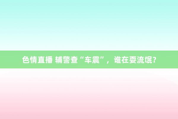 色情直播 辅警查“车震”，谁在耍流氓？