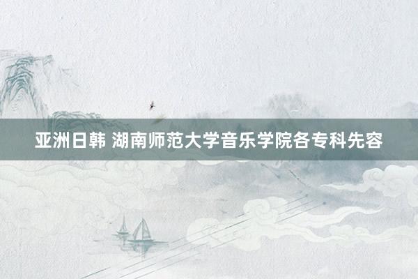 亚洲日韩 湖南师范大学音乐学院各专科先容