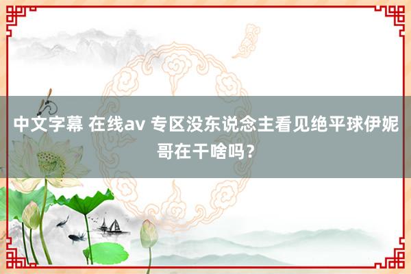 中文字幕 在线av 专区没东说念主看见绝平球伊妮哥在干啥吗?