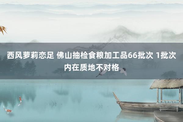 西风萝莉恋足 佛山抽检食粮加工品66批次 1批次内在质地不对格