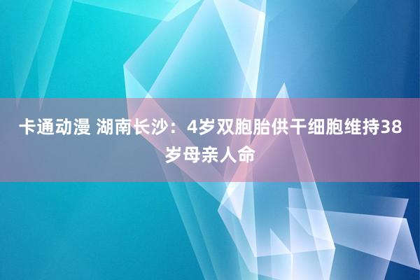 卡通动漫 湖南长沙：4岁双胞胎供干细胞维持38岁母亲人命