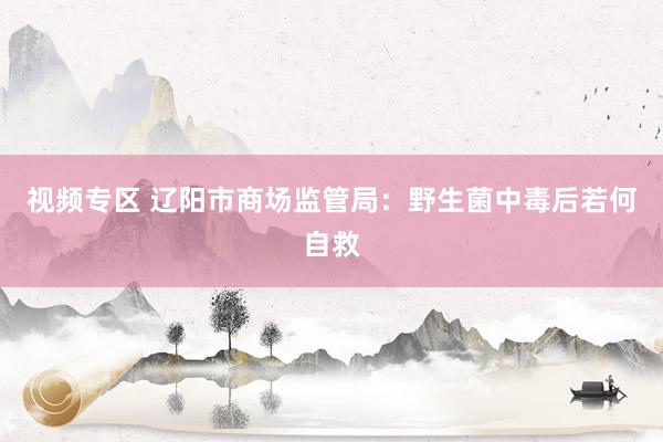 视频专区 辽阳市商场监管局：野生菌中毒后若何自救