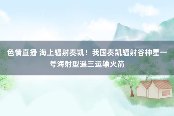 色情直播 海上辐射奏凯！我国奏凯辐射谷神星一号海射型遥三运输火箭