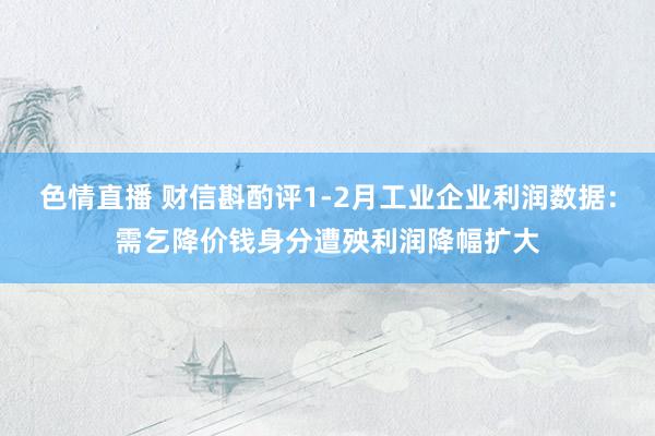 色情直播 财信斟酌评1-2月工业企业利润数据：需乞降价钱身分遭殃利润降幅扩大