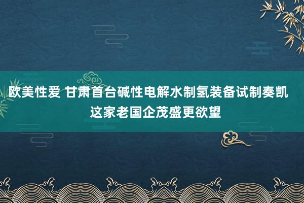 欧美性爱 甘肃首台碱性电解水制氢装备试制奏凯    这家老国企茂盛更欲望